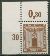 Deutsches Reich Dienst 1942/44 Platte Oberrand D 156 P OR Ecke 1 Postfrisch - Servizio