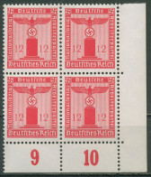 Deutsches Reich Dienst 1942/44 4er-Block D 161 P UR Ecke 4 Postfrisch - Dienstzegels