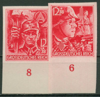 Deutsches Reich 1945 Sturmabt., Schutzstaffel 909/10 U UR Ungezähnt Postfrisch - Unused Stamps