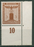 Dt. Reich Dienst 1942/44 Waag. Gummiriffelung D 156 Y P UR Ecke 4 Postfrisch - Dienstzegels