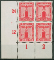 Deutsches Reich Dienst 1942/44 4er-Block D 161 P UR Ecke 3 Postfrisch - Servizio