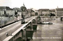 12892178 Basel BS Mittlere Rheinbruecke Und Martinskirche Basel - Autres & Non Classés