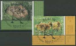 Bund 2016 Tierbabys Feldhase Graugans 3217/18 Ecke 4 Mit TOP-ESST Berlin (E4017) - Used Stamps