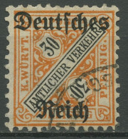 Deutsches Reich Dienst 1920 Württemberg Mit Aufdruck D 61 Gestempelt - Oficial