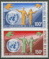 Niger 1970 25 Jahre Vereinte Nationen UNO 257/58 Postfrisch - Níger (1960-...)