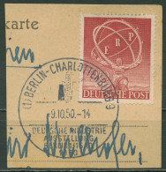 Berlin 1950 Marshallplan ERP 71 Mit Sonderstempel Auf Briefstück - Gebraucht