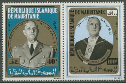 Mauretanien 1971 Tod Von Charles De Gaulle Politiker 419/20 ZD Postfrisch - Mauritania (1960-...)