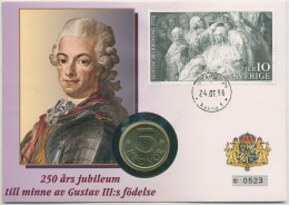 Schweden 1996 König Gustav III. Numisbrief 5 Kronen (N220) - Suède