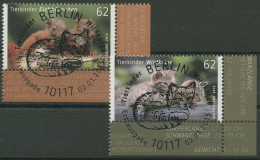 Bund 2015 Tiere Eichhörnchen Wildkatze 3124/25 Ecke 4 TOP-ESST Berlin (E4003) - Used Stamps