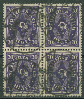 Deutsches Reich 1922/23 Posthorn Plattendruck 230 P 4er-Block Gestempelt - Used Stamps