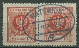 Polen 1924 Adler Im Lorbeerkranz 206 Paar Stempel Katowice Gestempelt - Gebraucht