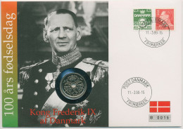 Dänemark 1999 König Frederik IX. Numisbrief 2 Kronen (N95) - Dänemark