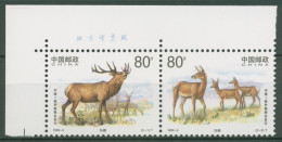 China 1999 Tiere Hirsche Isubra 3012/13 ZD Ecke Postfrisch - Unused Stamps