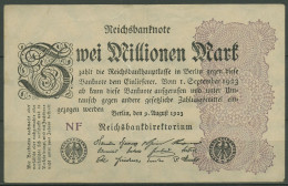 Dt. Reich 2 Millionen Mark 1923, DEU-116d FZ NF, Leicht Gebraucht (K1258) - 2 Millionen Mark