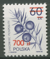 Polen 1990 Heilpflanzen Wacholder MiNr. 3215 Mit Aufdruck 3269 Postfrisch - Unused Stamps