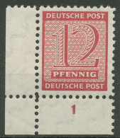 SBZ West-Sachsen 1945 Amtl. (Versuchs)-Zähnung 123 X Ecke 3 Postfrisch Geprüft - Altri & Non Classificati