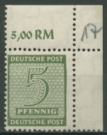 SBZ West-Sachsen 1945 Ziffern 128 X W Ecke 2 Oben Rechts Postfrisch - Andere & Zonder Classificatie