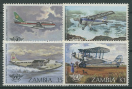 Sambia 1984 Int. Organisation Für Zivilluftfahrt Flugzeuge 306/09 Postfrisch - Zambia (1965-...)