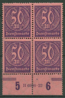 Dt. Reich Dienst 1922/23 Hausauftrags-Nr. D 73 HAN 6998.22 Postfrisch Angetrennt - Service