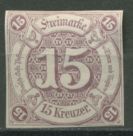 Thurn Und Taxis 1859/61 15 Kreuzer 24 Postfrisch - Gebraucht