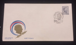 D)1973, URUGUAY, FIRST DAY COVER, ISSUE, GENERAL JOSÉ GERVASIO ARTIGAS, 1764-1850, FDC - Uruguay