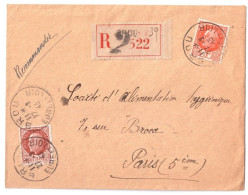 BROU Eure Et Loir Lettre Recommandée Pétain 3 F Et 1,50 F Yv 517 521 Ob 27 3 1943 - 1877-1920: Semi Modern Period