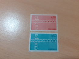 TIMBRES   ANDORRE  FRANCAIS   EUROPA   1971   N  212 / 213   COTE  50,00  EUROS   NEUFS  LUXE** - 1971