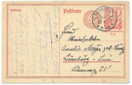 Infla Stationery Card Nenndorf 1922 To Lueneburg - Brieven En Documenten