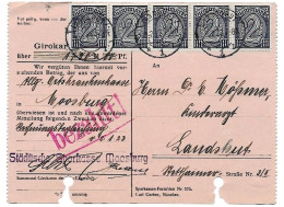 9.2.1923 Dienstmarke Auf Girokarte 26 Euros - Dienstmarken