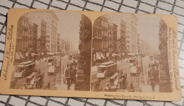 Broadway, Vu De La Rue De Prince, New York, E.U Underwood Stéréo - Stereoscopi