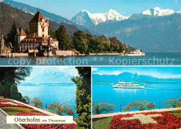 12863754 Oberhofen Thunersee Schloss Alpenpanorama Uferpromenade Oberhofen Thune - Altri & Non Classificati