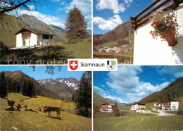 12861032 Samnaun Dorf Kirchlein Teilansicht Weide Samnaun Dorf - Autres & Non Classés