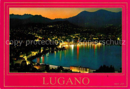 12859132 Lugano Lago Di Lugano Panorama Bei Nacht Lugano Lago Di Lugano - Altri & Non Classificati