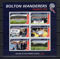 Grenada 2001 Football Soccer, Bolton Wanderers Football Club Sheetlet MNH - Equipos Famosos