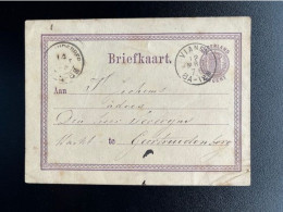 NETHERLANDS 1876 POSTCARD VIANEN TO GEERTRUIDENBERG 12-03-1876 NEDERLAND BRIEFKAART - Postal Stationery