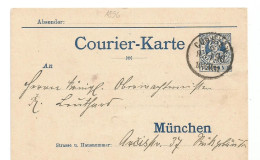 Local Courier Postal Card Used 1896 Full Courier CDS..............................................box 10 - Muenchen