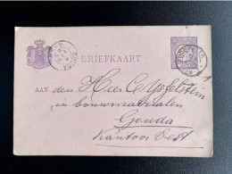 NETHERLANDS 1883 POSTCARD OUDEWATER TO GOUDA 05-02-1883 NEDERLAND BRIEFKAART - Postal Stationery