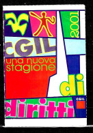 2001 Tessera Sindacato CGIL Confederazione Generale Italiana Del Lavoro - Lidmaatschapskaarten