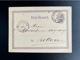 NETHERLANDS 1876 POSTCARD WILLEMSTAD TO ROTTERDAM 19-05-1876 NEDERLAND BRIEFKAART - Entiers Postaux