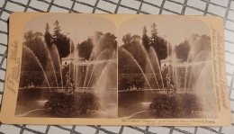 La Fontaine Sampson Au Palais Imperial De Peterhof, Russie. Underwood Stéréo - Stereoscopes - Side-by-side Viewers