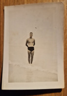 19018 A.  Fotografia D'epoca Uomo Costume Mare Muscoli 1940 Italia - 9x6,5 - Anonyme Personen