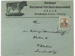 Nice Advertising Letter With Cow From Ellwuerden - Brieven En Documenten