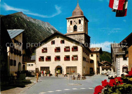 12846228 Berguen Bravuogn GR Dorfplatz Mit Roemerturm Berguen Bravuogn GR - Andere & Zonder Classificatie