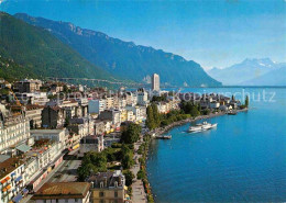 12844423 Montreux VD Vue Partielle Lac Leman Et Les Dents Du Midi Montreux - Other & Unclassified