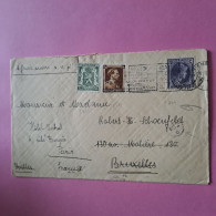 Lettre Du Luxembourg Via Bruxelles Pour Paris (France) Avec Affranchissement Mixte - 1937 - Storia Postale