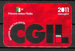 2011 Tessera Sindacato CGIL Confederazione Generale Italiana Lavoro - 150° Unità D'Italia - Membership Cards