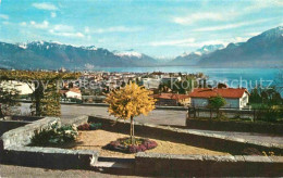 12842153 Vevey VD Lac Leman Et Les Alpes Genfersee Alpenpanorama Vevey - Andere & Zonder Classificatie