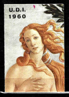 1960 Tessera Dell'U.D.I. Unione Donne Italiane (Venere Del Botticelli) - Lidmaatschapskaarten