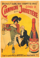 CPM-Affiche Publicité Champagne De La Jarretière - Couple Style Belle Époque*Imp. Vercasson*TBE - Publicité