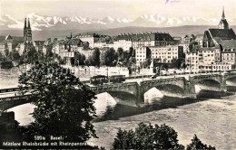 12822478 Basel BS Mittlere Rheinbruecke Mit Rheinpromenade Basel - Andere & Zonder Classificatie